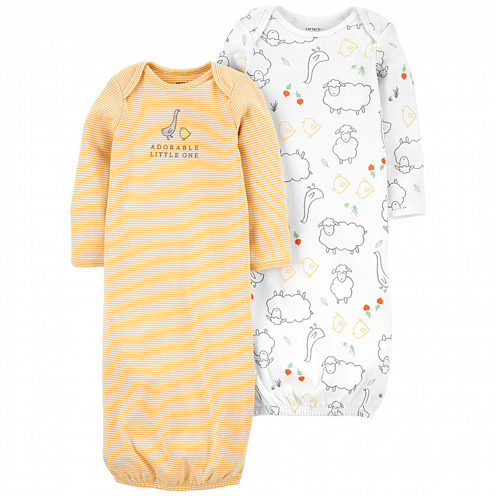 Комплект нічних сорочок Carter's 2в1 унісекс 43-46 см (1L782810_PRE)