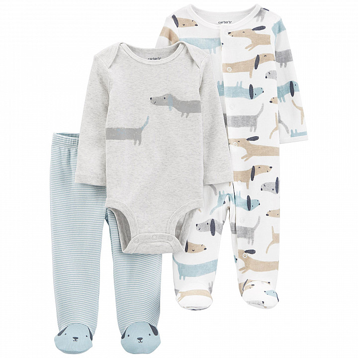 Комплект 3в1 Carter's боді, сліп-чоловічок, штани для хлопчика (46-55cm) (1L761310_NB)