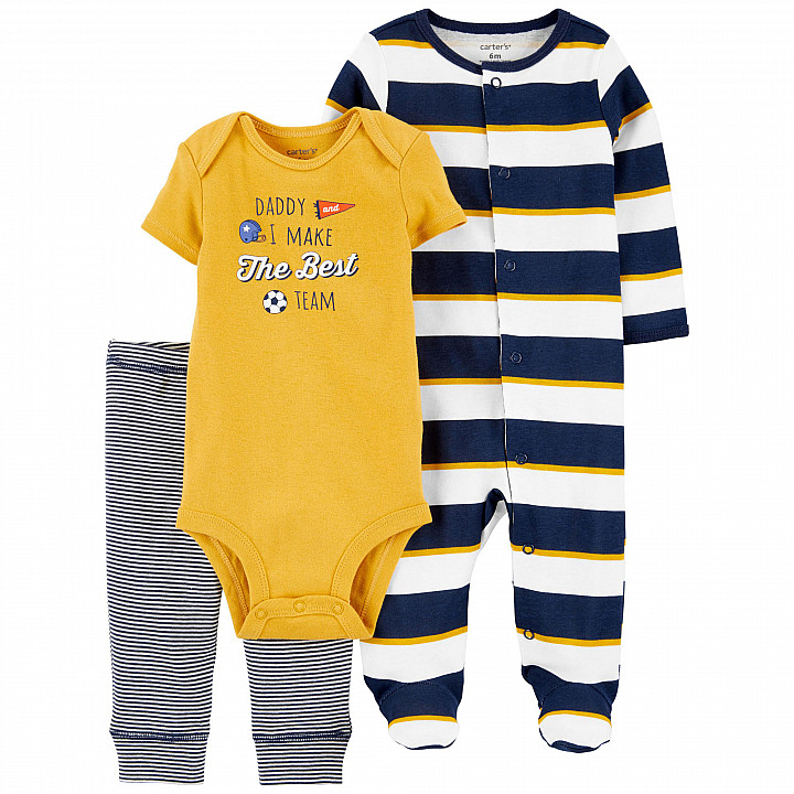 Комплект 3в1 Carter's боді, сліп-чоловічок, штани для хлопчика (69-72cm) (1L761510_9M)
