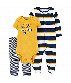 Комплект 3в1 Carter's боді, сліп-чоловічок, штани для хлопчика (46-55cm) (1L761510_NB)