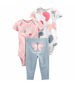 Комплект 3в1 Carter's боді та лосини для дівчинки (55-61cm) (1L762510_3M)