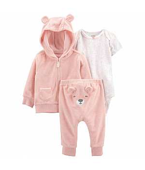 Комплект 3в1 Carter's кардиган, боді, штани для дівчинки (55-61cm) (1L774810_3M)