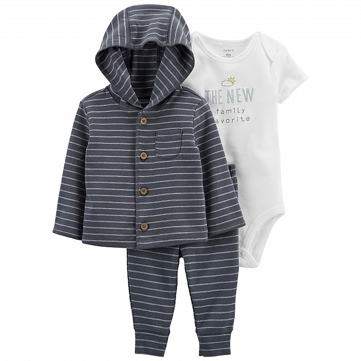 Комплект 3в1 Carter's кардиган, боді, штани для хлопчика (55-61cm) (1L776310_3M)