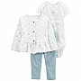 Комплект 3в1 Carter's кардиган, боді, штани для дівчинки (61-69cm) (1L778510_6M)