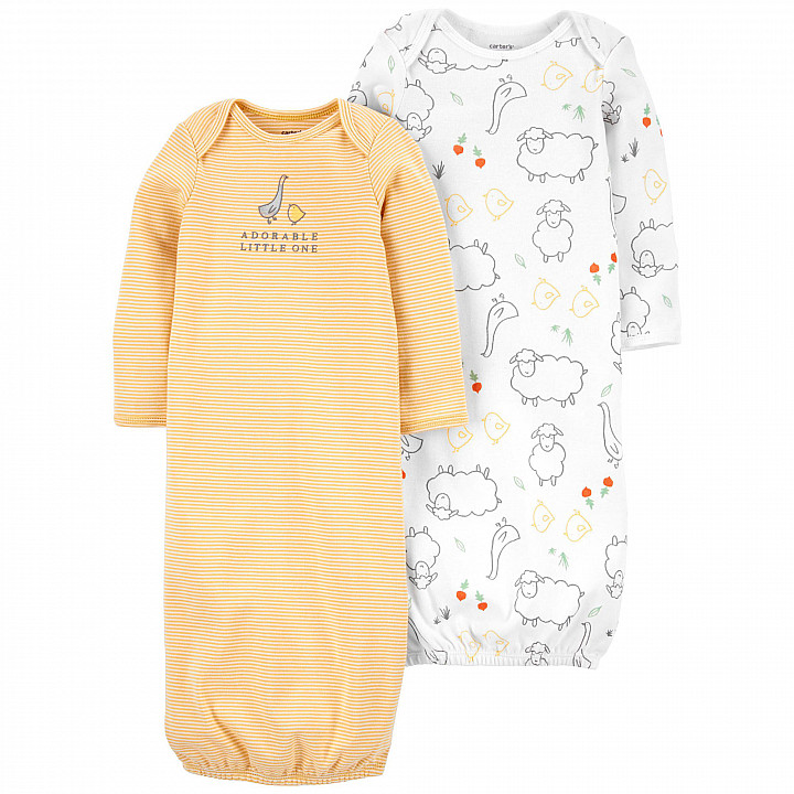 Комплект нічних сорочок Carter's 2в1 унісекс  55-61cм (1L782810_3M)