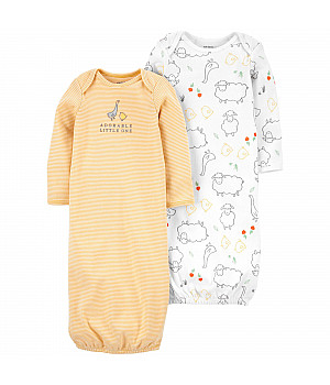 Комплект нічних сорочок Carter's 2в1 унісекс 46-55cм (1L782810_NB)