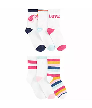 Комплект шкарпеток Carter's 6в1 для дівчинки 101-131 см (3P949010_4-7)