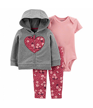 Комплект 3в1 Carter's кардиган, боді, штани для дівчинки (72-76cm) (1M021010_12M)