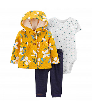 Комплект 3в1 Carter's кардиган, боді, штани для дівчинки (69-72cm) (1M021110_9M)