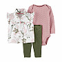 Комплект 3в1 Carter`s жилет, боді, штани для дівчинки 72-76 cm (1N034210_12M)