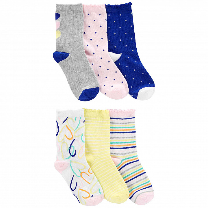 Шкарпетки Carter`s 6 шт для дівчинки 2-4 років, 88-105 cm (2N111510_2T4T)
