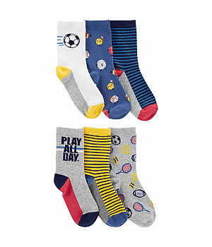 Шкарпетки Carter`s 6 шт для хлопчика 4-7 років, 101-131 cm (3N108510_4-7)